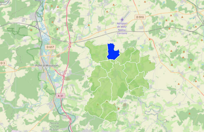 codes postaux 54610 autour de Nomeny (Meurthe et Moselle). Source : codes-postaux.com